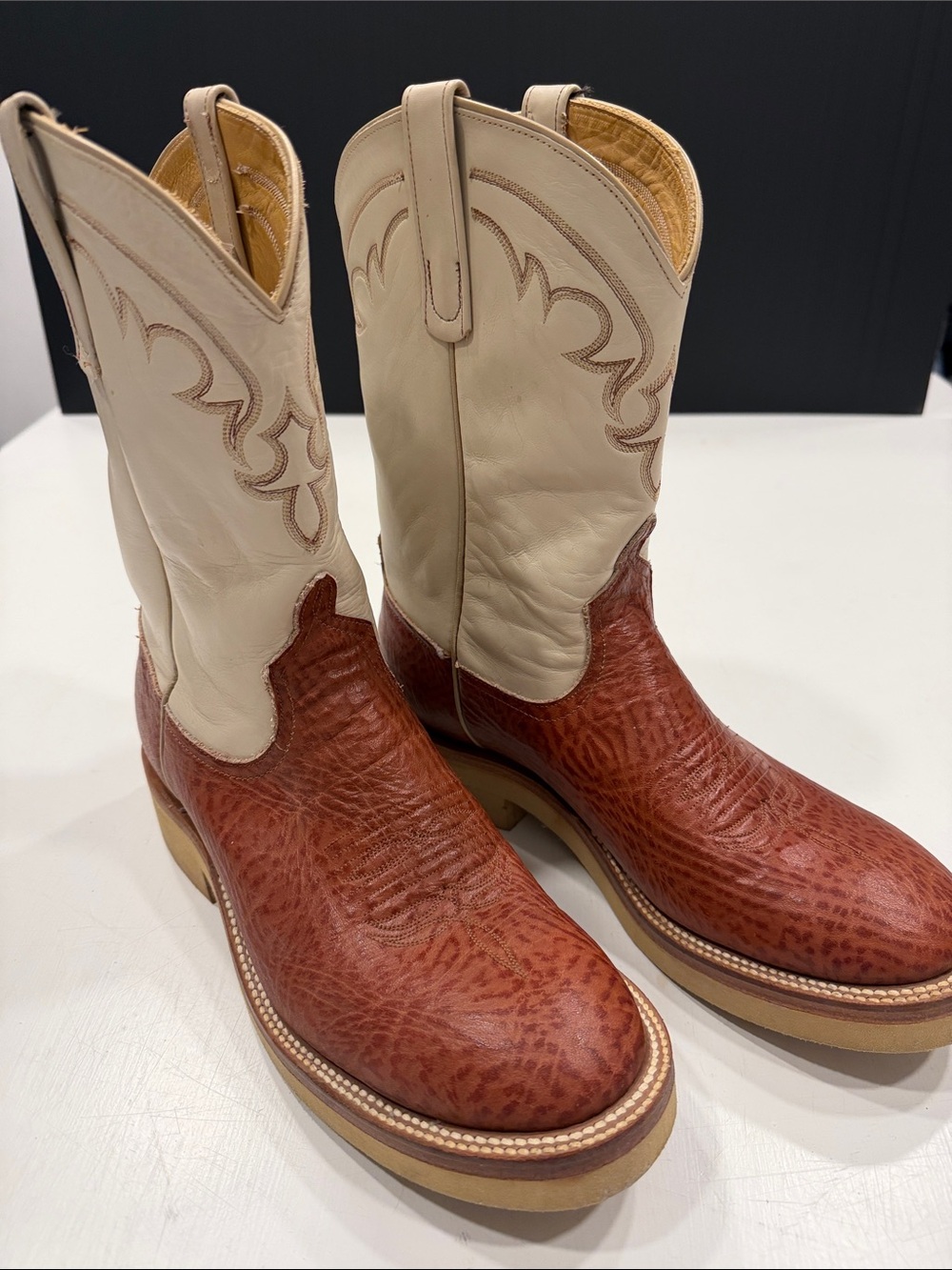Anderson Bean Two-Tone Brown & Cream Western Boots